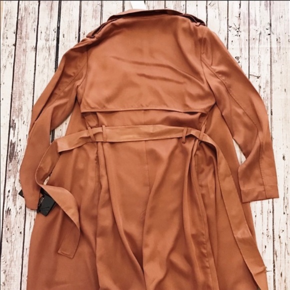 NWT Badgley Mischka Long Trench Coat - Picture 9 of 9